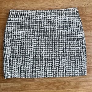 LOFT Black & White Tweed Mini Skirt